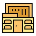 Exterior villa icon vector flat