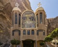 Exterior of the Virgin Mary and St. Simon the Tanner Cathedral,  part of the Monastery of Saint Simon. Royalty Free Stock Photo