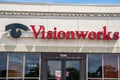 Exterior of a Visionworks optical eye care glasses specialist retail store