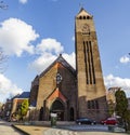 Exterior of the Vredeskerk Catholic Church Our Lady Queen of Peace in De Pijp in Amsterdam, The Netherlands Royalty Free Stock Photo