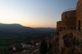 Exterior wall overlooking the medieval castle village of Mesones de Isuela in Aragon, Spain Royalty Free Stock Photo