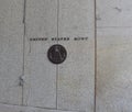 Exterior Wall of the United States Mint with the Great Seal of the United States