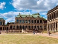 Exterior of Wallpavillon Zwinger Dresden in Dresden, Germany with blue cloudy sky
