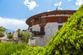 Exterior of the Watchtower National Museum of Paro Rinpun Dzong in Paro, Bhutan Royalty Free Stock Photo