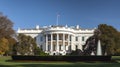 Exterior of the White House in Washington DC with the American flag. Generative ai Royalty Free Stock Photo