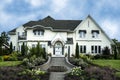 Exterior of white stucco luxury house Royalty Free Stock Photo