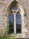 Exterior of window in English rural parish church Royalty Free Stock Photo