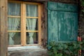 exterior window view in wooden construction Royalty Free Stock Photo