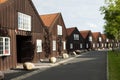 Exterior of wooden terraced houses in Copenhagen Royalty Free Stock Photo