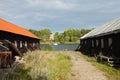 Exterior of wooden terraced houses in Copenhagen Royalty Free Stock Photo