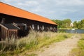 Exterior of wooden terraced houses in Copenhagen Royalty Free Stock Photo