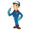Exterminator holding pest sprayer Royalty Free Stock Photo