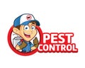 Exterminator or pest control with logo Royalty Free Stock Photo