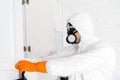 Exterminator in protective mask and uniform Royalty Free Stock Photo