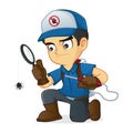 Exterminator searching for bugs and kill them Royalty Free Stock Photo