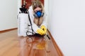 Woman exterminator working