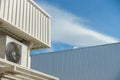 External air conditioning units outside a building. Royalty Free Stock Photo