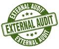 external audit stamp. external audit label. round grunge sign