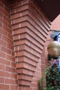 External Brick feature triangular shaped pillar