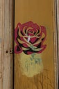 External Detail of Weathered Wooden Doors and keyhole Royalty Free Stock Photo