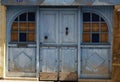 External Detail of Weathered Wooden Doors and keyhole