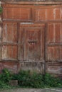 External Detail of Weathered Wooden Doors and keyhole Royalty Free Stock Photo