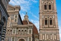 External details of bell tower and Santa Maria del Fiore cathedral in Florence, Tuscany Royalty Free Stock Photo