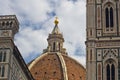 External details of Santa Maria del Fiore cathedral in Florence, Tuscany