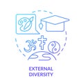 External diversity blue gradient concept icon