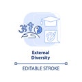 External diversity light blue concept icon