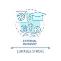 External diversity turquoise concept icon
