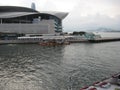 External facade of the Convention & Exhibition centre, Hong Kong Royalty Free Stock Photo
