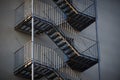 External fire escapes in a modern building Royalty Free Stock Photo