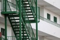 External fire escapes in a modern building Royalty Free Stock Photo