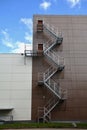 external fire escapes stairs on new building wall Royalty Free Stock Photo