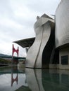 External Guggenheim Museum Bilbao with bridge 02 Royalty Free Stock Photo