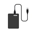 External hard disk drive with USB cable Royalty Free Stock Photo