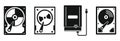 External hard disk icons set, simple style Royalty Free Stock Photo