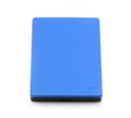 External hard drive in blue on a white background Royalty Free Stock Photo