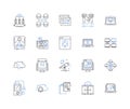 external hard drive line icons collection. Backup, Storage, Portable, Capacity, Data, Transfer, Fast vector and linear Royalty Free Stock Photo