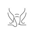 External hemorrhoid line outline icon