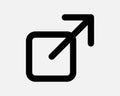External Link Line Icon Arrow Point Pointer Web Website Webpage Navigation URL Open Page Site Shape Vector Clipart Sign Symbol Royalty Free Stock Photo