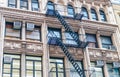 External metal stairs on New York building Royalty Free Stock Photo