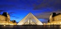 External night view of the Louvre Museum (Musee du Louvre)