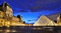 External night view of the Louvre Museum (Musee du Louvre)