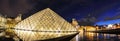 External night view of the Louvre Museum (Musee du Louvre)