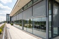 External roller blinds on large windows Royalty Free Stock Photo