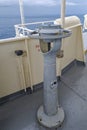 The external Ships Compass and sighting Pedestal of a Seismic Vessel on the Port side Bridge Wing