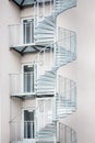 External staircase of an apartment building of screw type Royalty Free Stock Photo