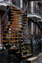 External stairs homes montreal Royalty Free Stock Photo